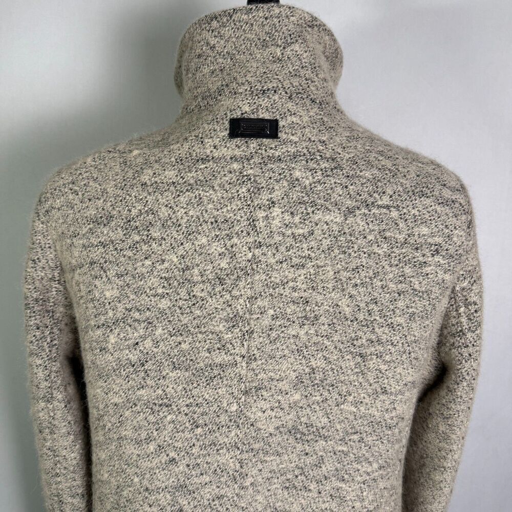 Calvin Klein Women's Wool Blend Long Boucle Coat Sz XL, Tan/Brown, Zips, Pockets - Picture 7 of 16